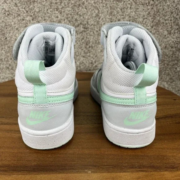 Nike Court Borough 2 High Top Sneaker Pure Platinum Mint Size 5Y Shoe CD7782-011 - Picture 5 of 11